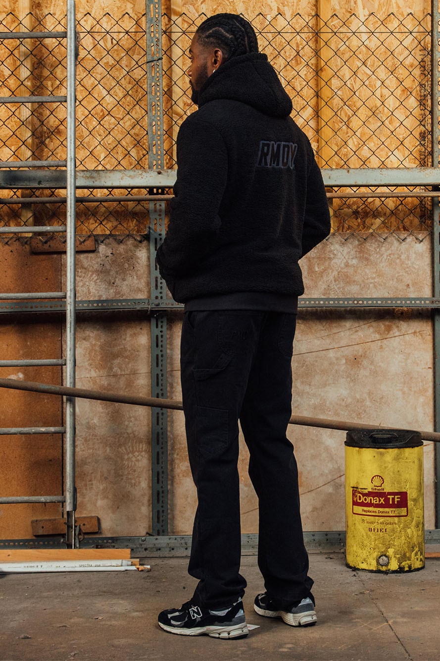 Black Tonal Sherpa Hoodie