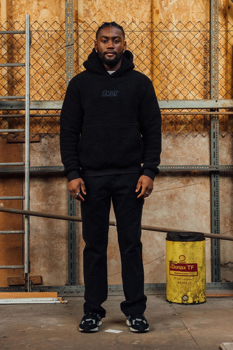 Black Tonal Sherpa Hoodie