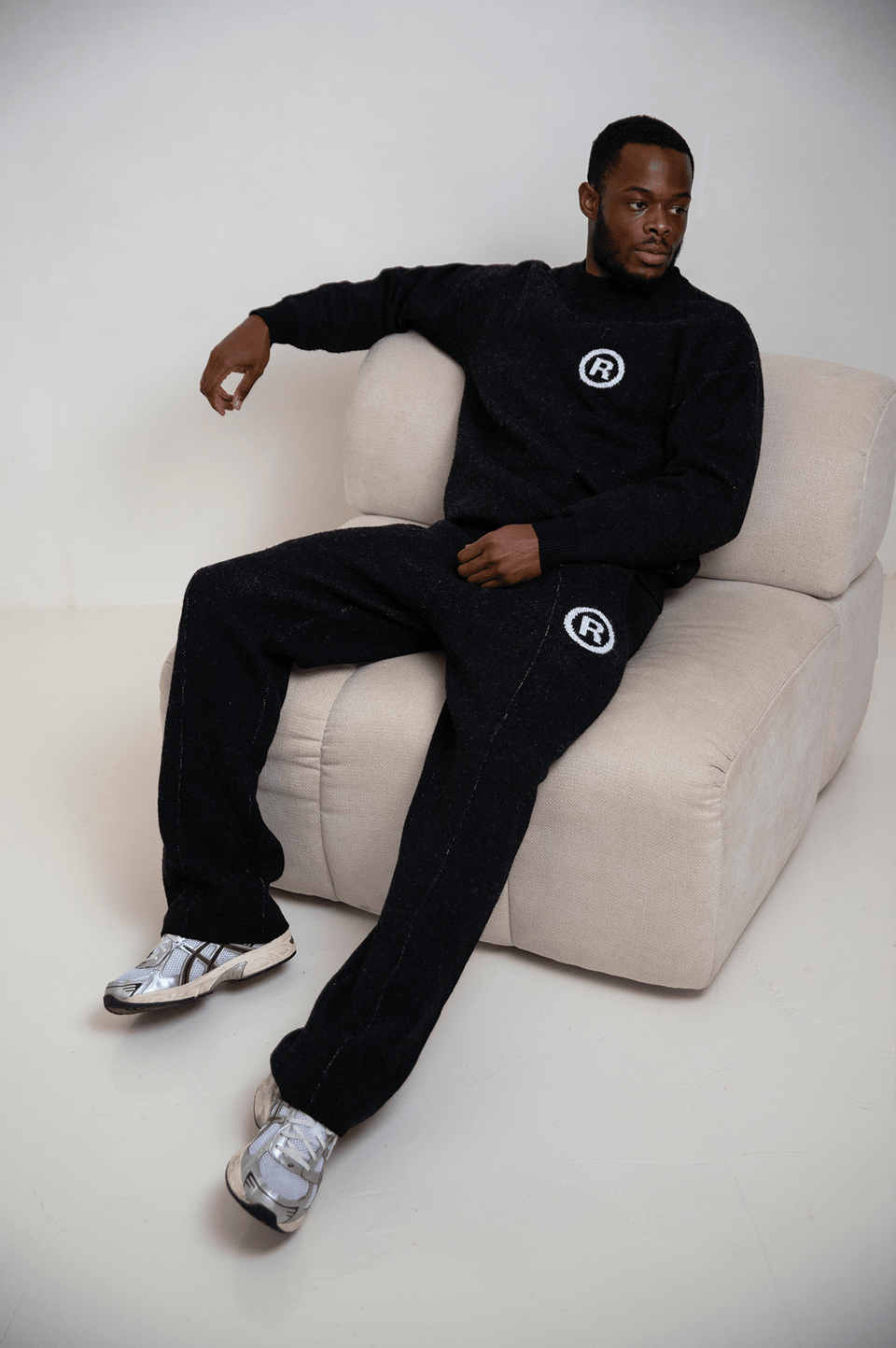 Black Contrast Stitch Cargo Shorts