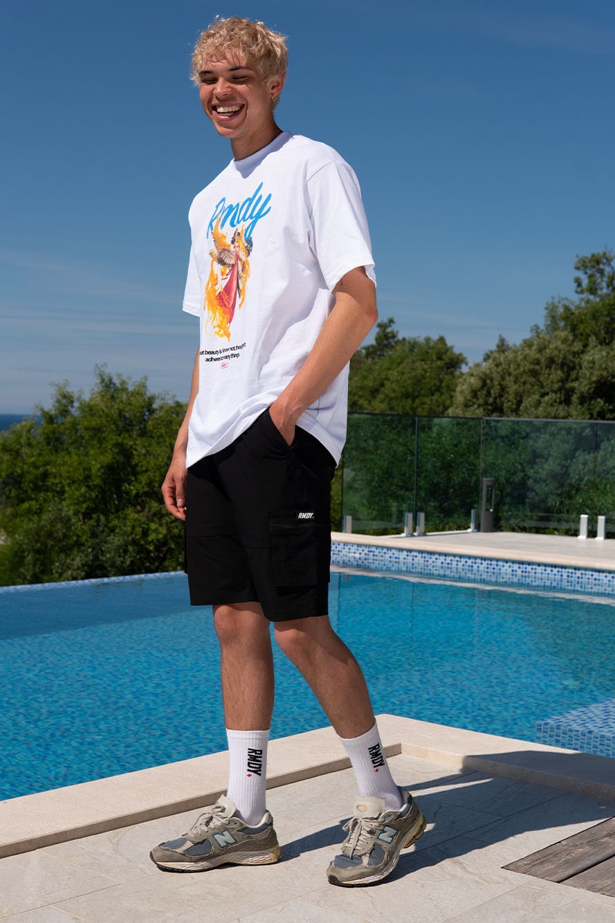 Black Tech Cargo Shorts