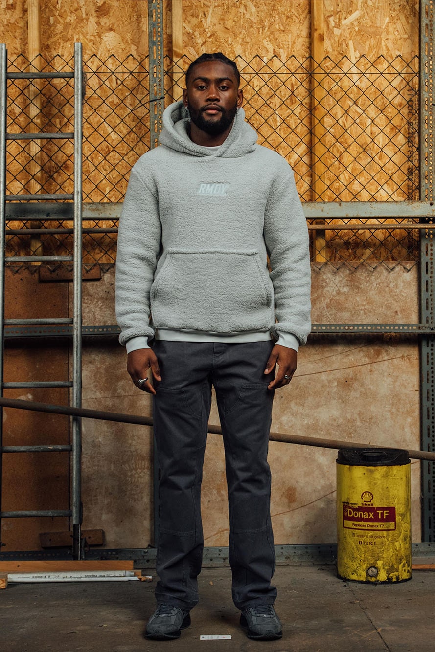 Ice Grey Tonal Sherpa Hoodie