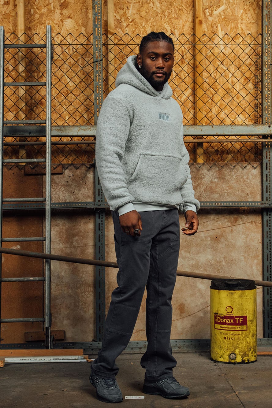 Ice Grey Tonal Sherpa Hoodie