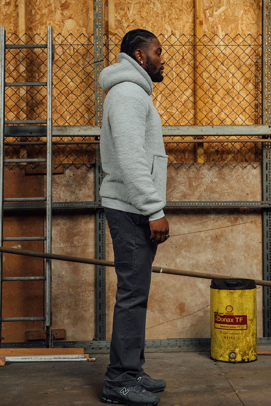 Ice Grey Tonal Sherpa Hoodie