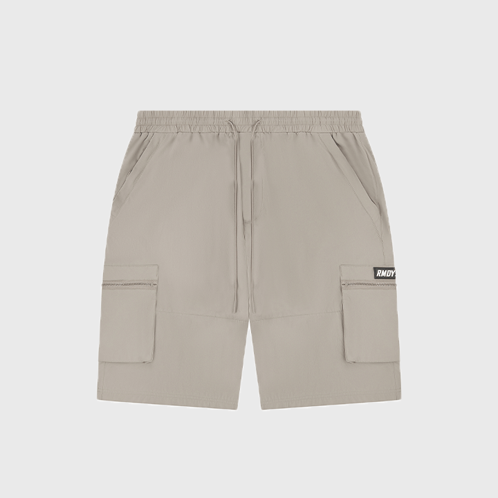 <transcy>Schwarze Tech Cargo-Shorts aus Nylon</transcy>