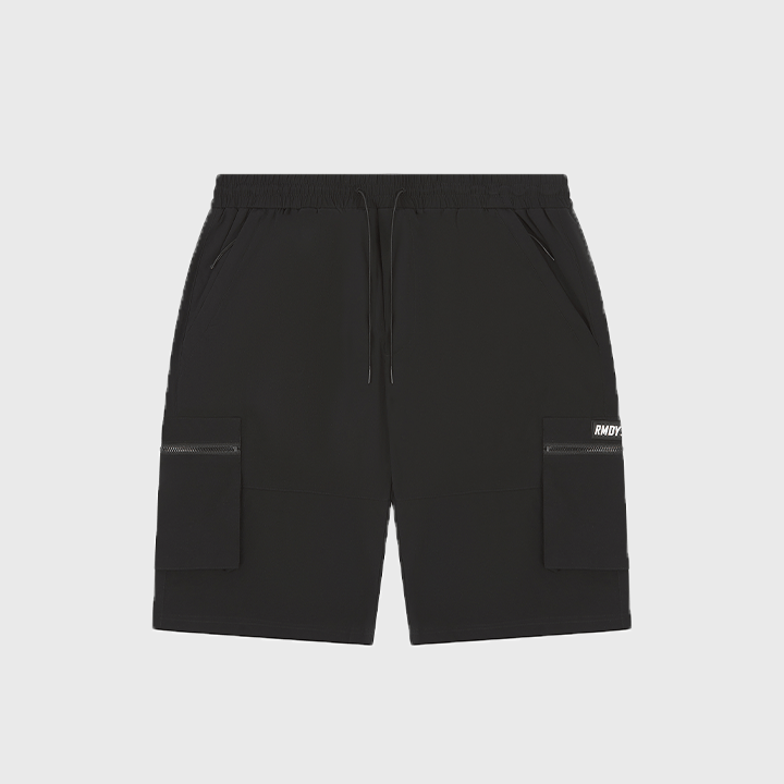 Black Tech Cargo Shorts