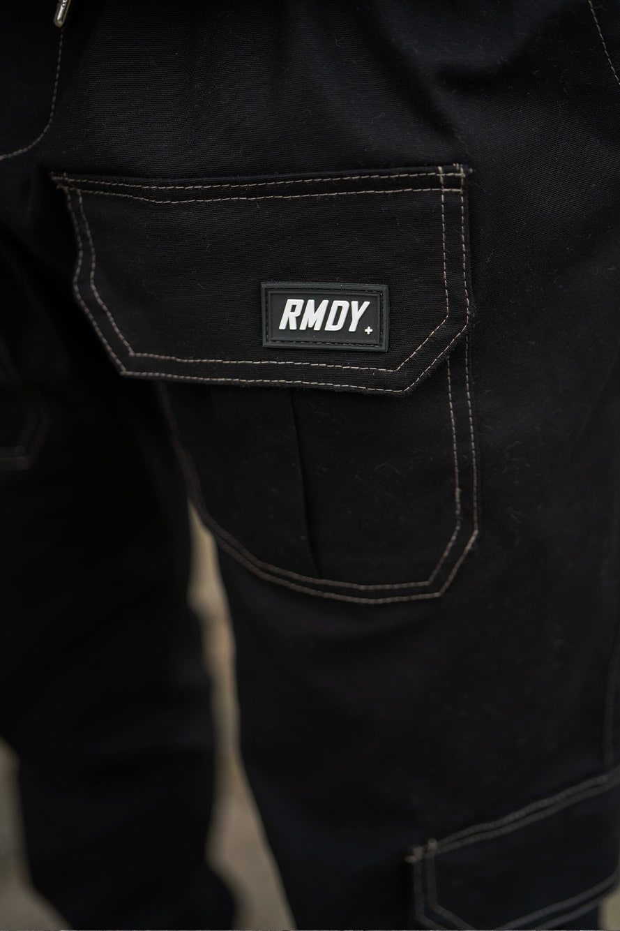 Black Contrast Stitch V3 Cargo Bottoms