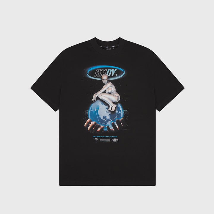<transcy>Die Zukunft gehört dir Schwarzes T-Shirt mit Grafik</transcy>