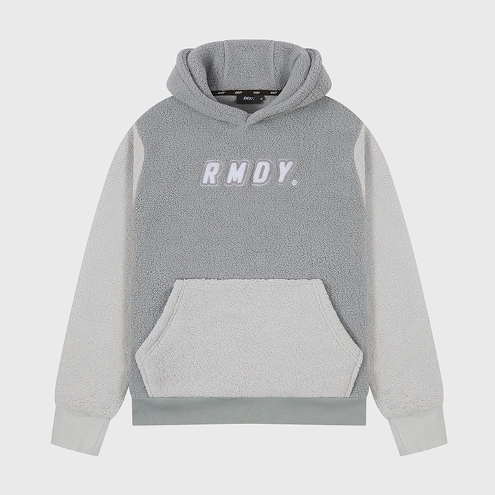 <transcy>Grauer RMDY. Kapuzenpullover aus Teddyfleece</transcy>