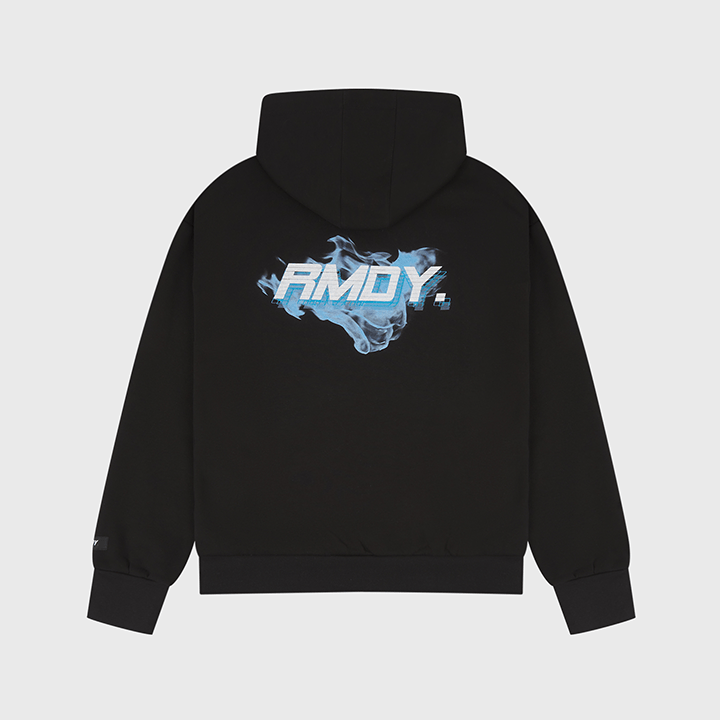 "In The Smoke" Black Graphic Hoodie