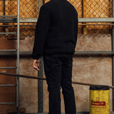 Black 1/4 Zip Sherpa Jacket