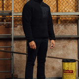 Black 1/4 Zip Sherpa Jacket
