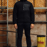 Black 1/4 Zip Sherpa Jacket