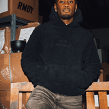 Zwarte tonale Sherpa hoodie