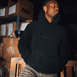 Zwarte tonale Sherpa hoodie