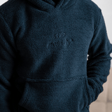 Zwarte tonale Sherpa hoodie