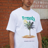 Wit grafisch T-shirt met palmboom