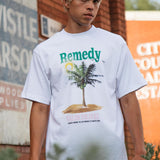 Wit grafisch T-shirt met palmboom