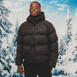 Zwart Kabru pufferjack met capuchon 
