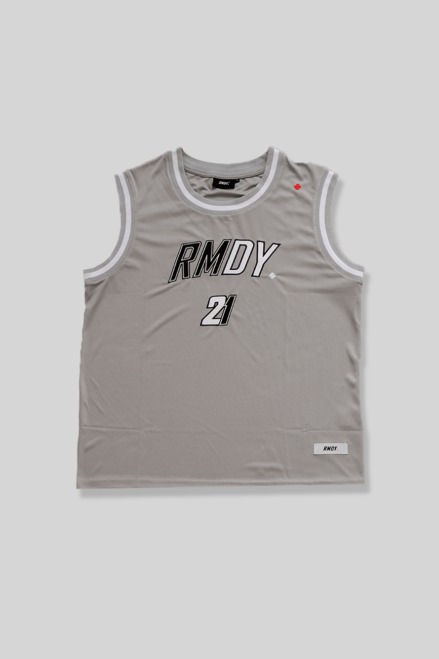 Grey RMDY. Basketball Jersey