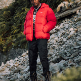 Red Hooded Puffer Jacket