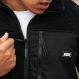 Black Tech 1/4 Zip Sherpa Jacket